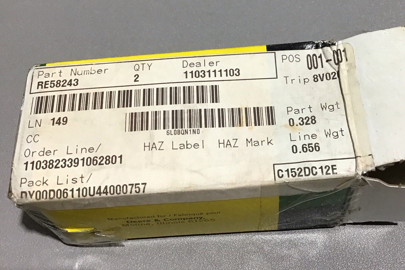 John Deere Hydraulic Quick-Connect Coupler RE58243 for Planter, Tractor ...