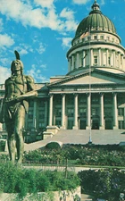 Postcard Utah Chief Massasoit Utah State Capitol Cyrus Dallin Salt Lake City UT 