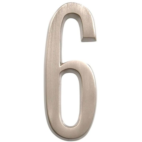 Hillman Distinctions 4-In. Adhesive Nickel House Number 6 843286