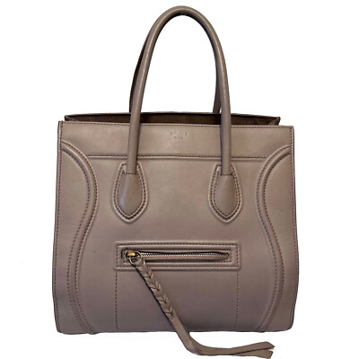 $3100 CELINE Taupe Leather Phantom Luggage Tote