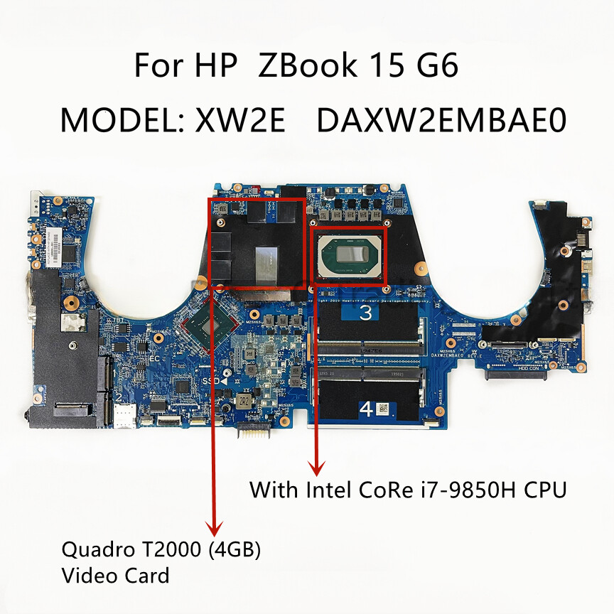 HP ZBook 15 G6 Motherboard Intel CoRe i5/i7-9th CPU Quadro T1000