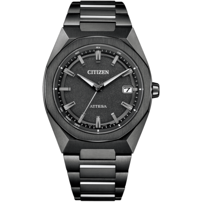 （極美品）CITIZENアテッサ ブラックチタン 39mm CB3045-61E CITIZEN ATTESA CB3045-61E ACT Black Titanium Eco-Drive Radio Solar