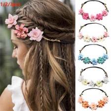Flower Headband Head Garland Hair Band Crown Wreath Festival Boho Beach Wedding 