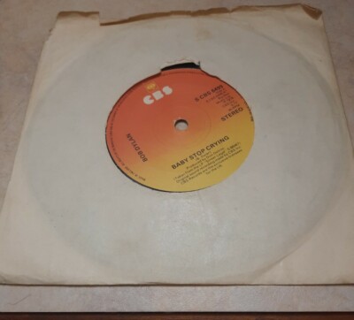 BOB DYLAN BABY STOP CRYING / NEW PONY 1978 POP ROCK 7'' VINYL