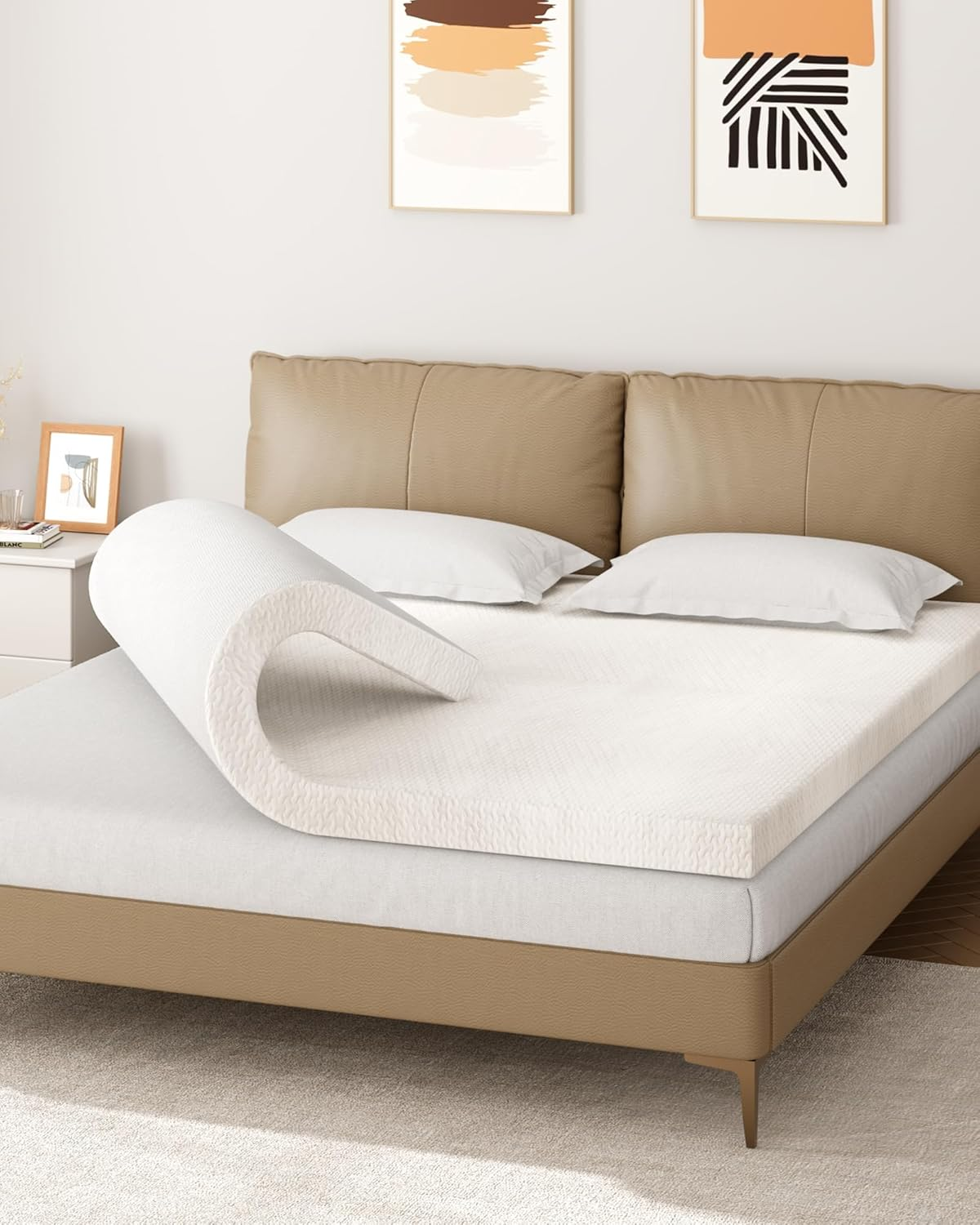 3 Inch Firm Memory Foam Mattress Topper Twin, Dual Firmness with 40D High-Densit