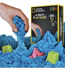 Play Sand 12 lbs Blue, National Geographic Play Sand with 6 Molds