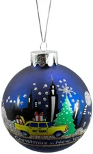 New Macy's Exclusive Kurt Adler New York Glass Ball Christmas Ornament