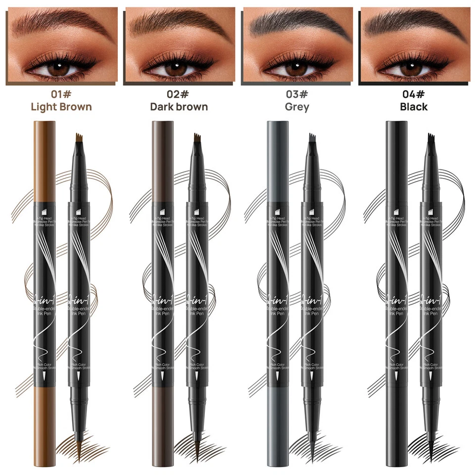 3D Microblading Tattoo Eyebrow Ink Pen LongLasting Waterproof 4Fork Pencil Brow< - Image 2 of 4