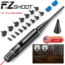 Red Laser Bore Sight 17 IN 1 Kit For .17 to 12GA Multiple Caliber Boresighter US