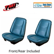 1967 Chevelle Coupe Blue Bucket Seat Rear Bench Upholstery By Tmi In Stock
