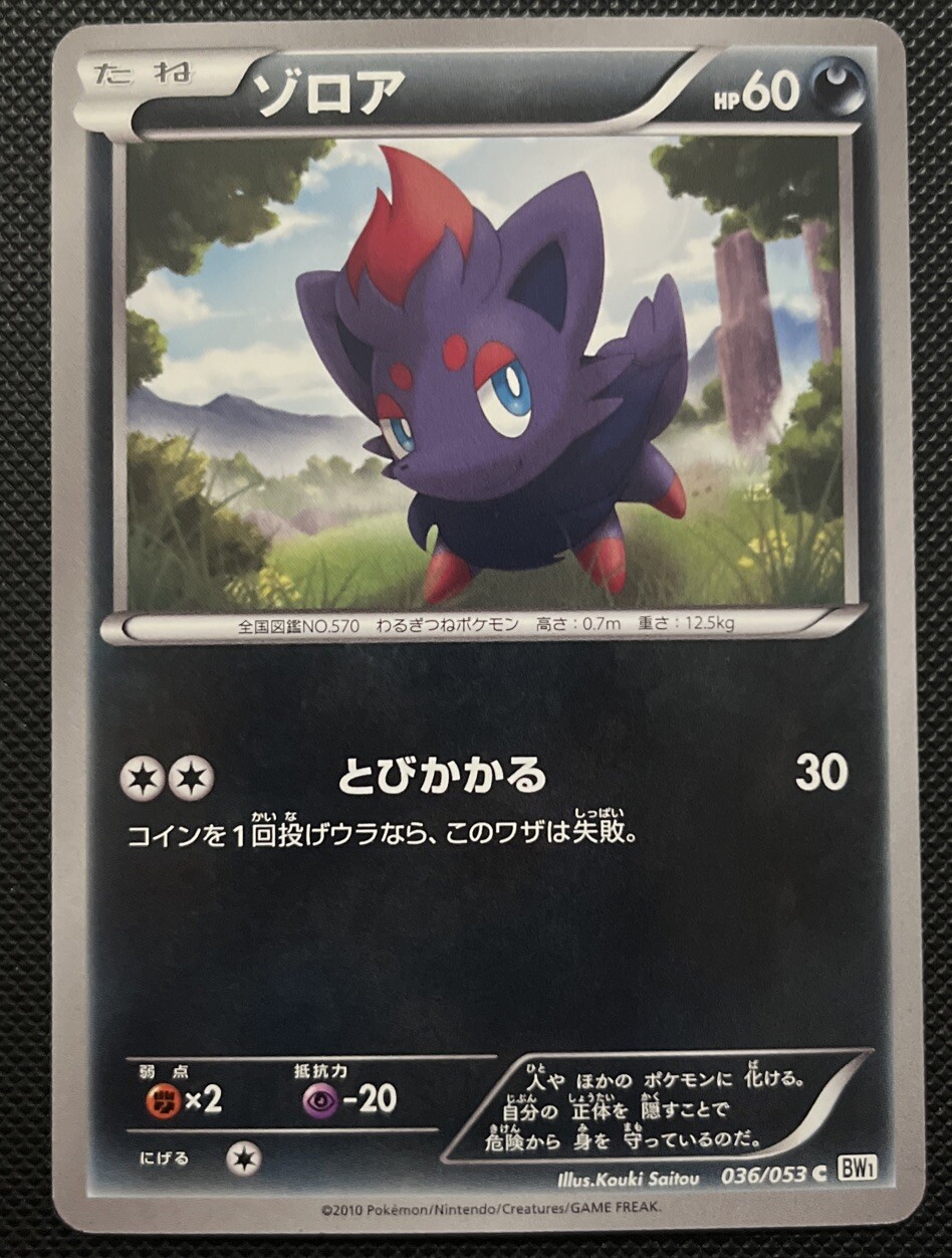 Zorua 036/053 White Collection Japanese Pokémon 2010