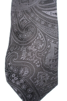 RYAN SEACREST Distinction Black Matilda Paisley Neck Tie NEW