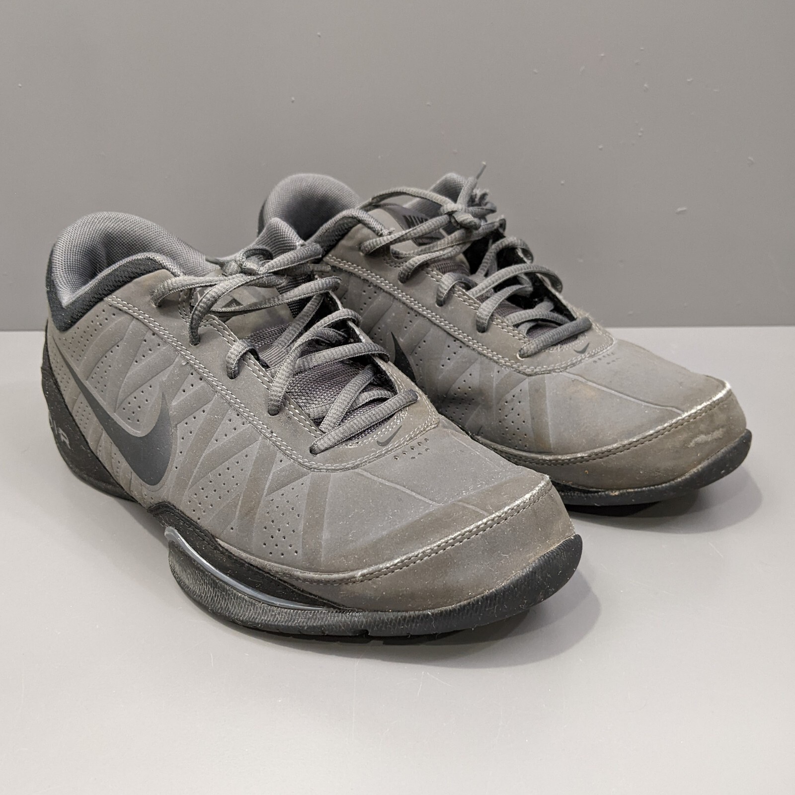 Nike Mens 9 Air Ring Leader Gray Black Running Shoes … Gem