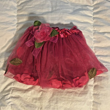 Girls Dance Pink Petals Leaves Ballet Tutu Fairy Princess Barbie Costume 2T - 6T