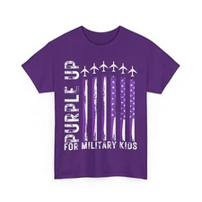 Purple Up for Military Kids Shirt, USA Flag Military Child Month T-shirt 