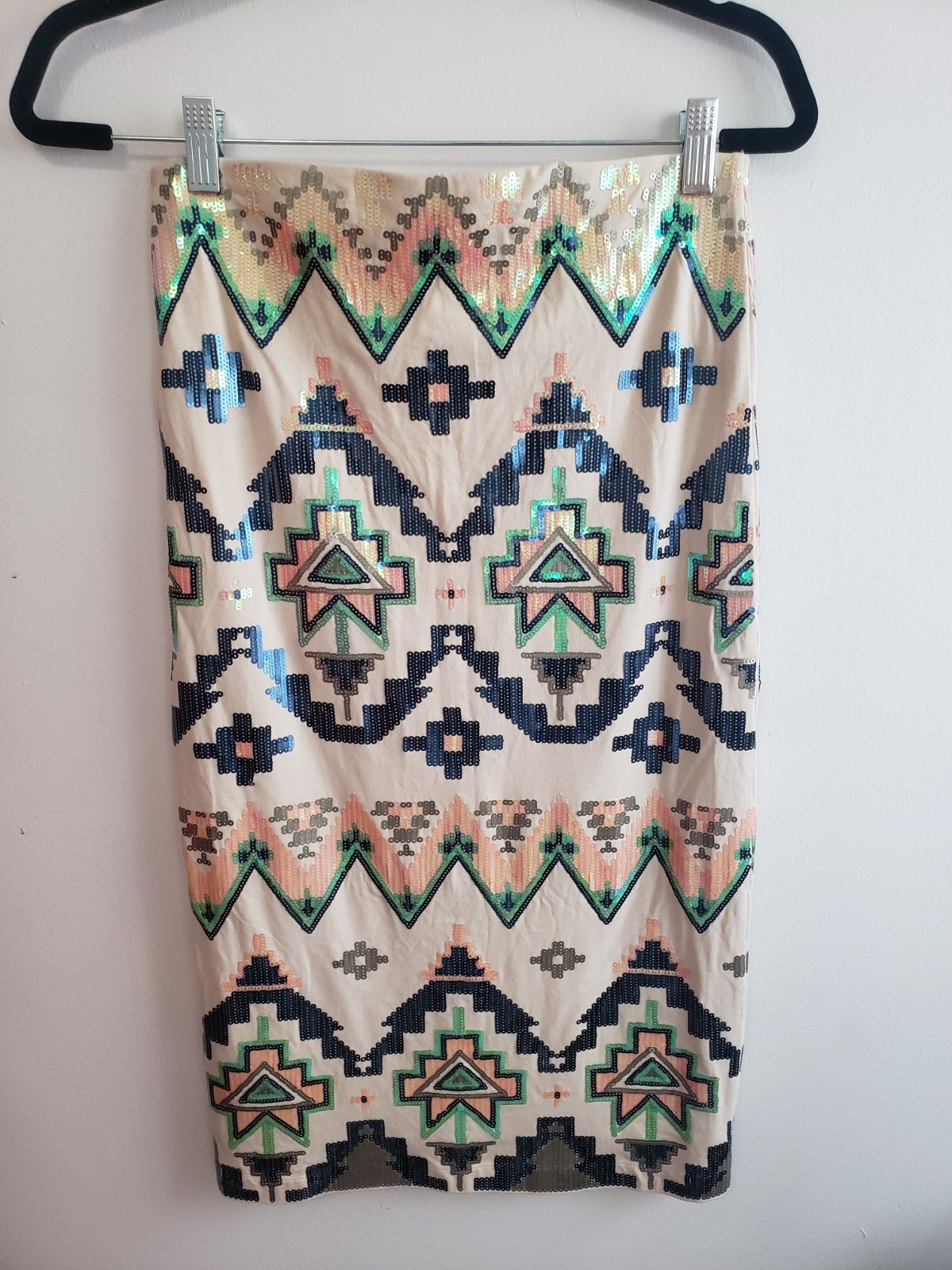 EXPRESS SEQUIN AZTEC PRINT FULLY LINED STRETCH SI… - image 2