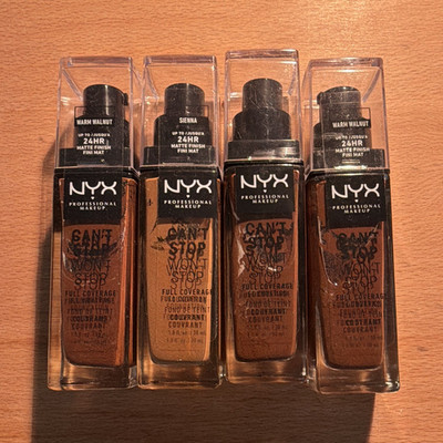 NYX Can't Stop Won't Stop Foundation 4x30 ml flüssig matt voll 24HR Sienna