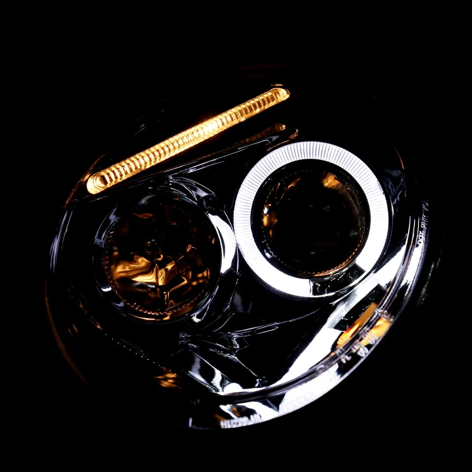 Projector Headlights Fits 1998-2005 VW Volkswagen Beetle LED Halo Left+Right Foto 3 de 4