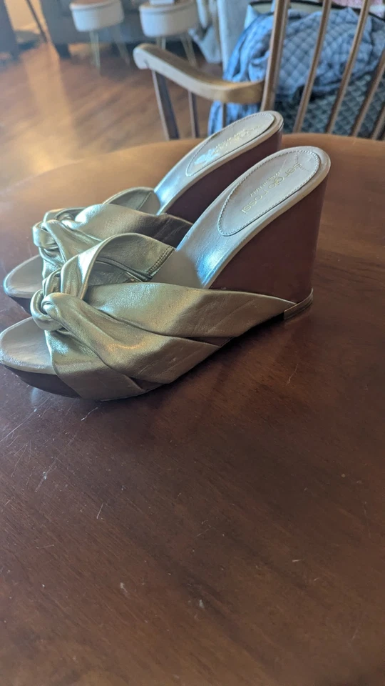 Cuña para mujer Sergio Rossi dorada y madera talla 8,5 Foto 4 de 4