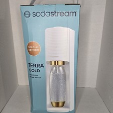 SodaStream Special Edition Terra Gold White 1L Bottle Sparkling Water Maker New