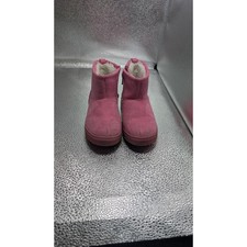 Cat  Jack Girl Pink Faux Suede Faux Fur Lined Ankle Boots Size 9 Zipper Closure