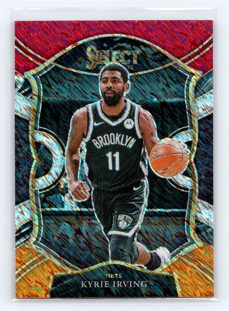 2020-21 Panini Select Red White Orange Shimmer #42 Kyrie Irving Brooklyn Nets