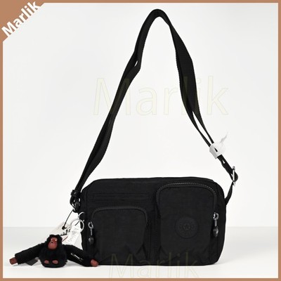 Genuine Kipling Albena Small Crossbody Shoulder Bag, Black Tonal, NEW