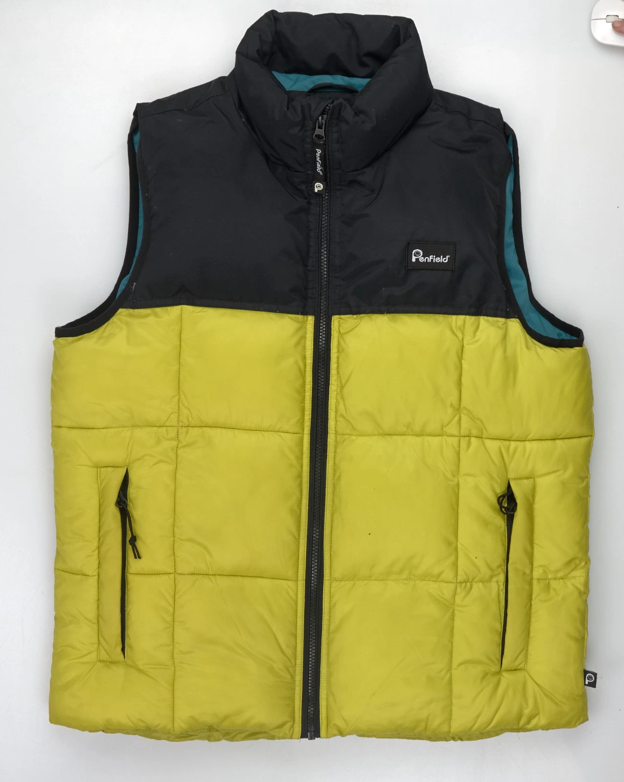 Penfield Puffer Vest Gilet Mens Size M Medium Yellow Black Insulated Bodywarmer