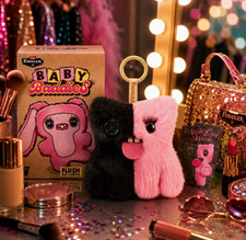 Fuggler Baby Baddies Monster Plush Bag Charm Keychain Mini Pink Black