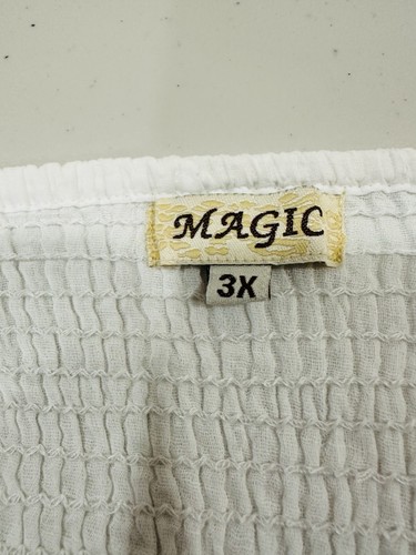 Splendido abito bianco magico con pizzo e ricami senza maniche taglia XL - Foto 7 di 13