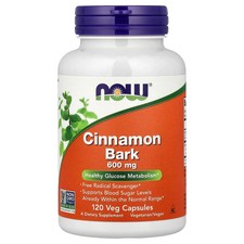 Now Foods Cinnamon Bark 600 mg 120 Capsules GMP Quality Assured