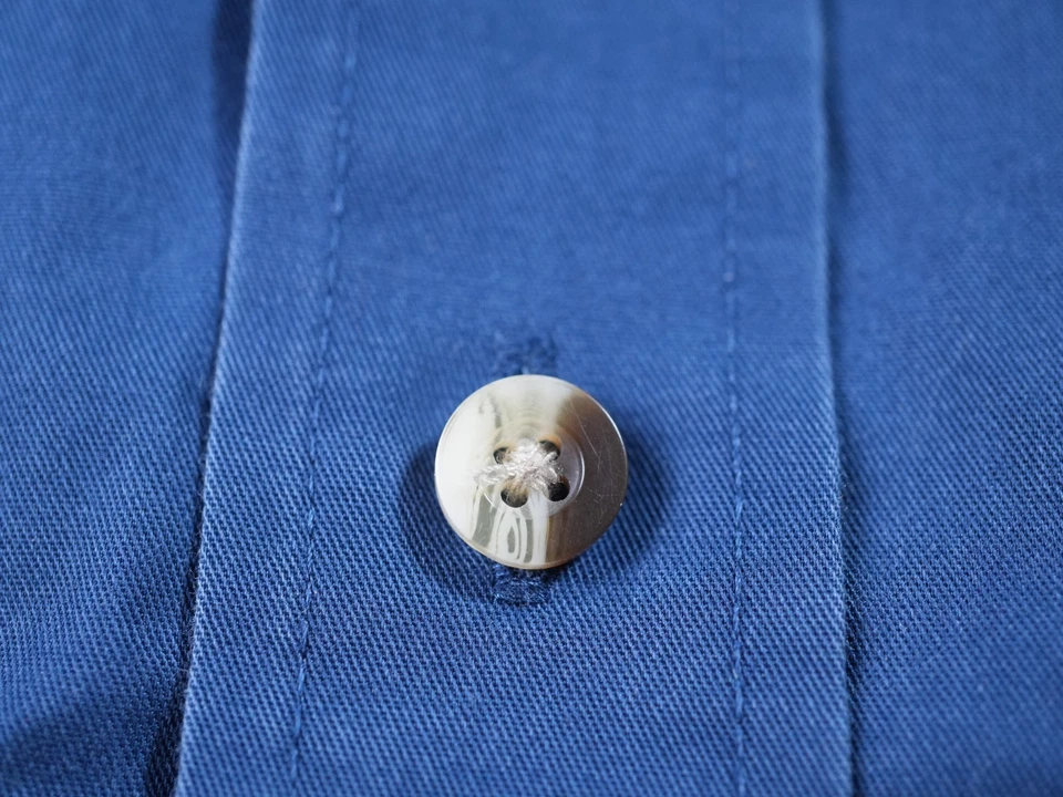 L.L. Bean Mens Blue Cotton Button Down Short Sleeve Shirt Work Casual - Image 2 of 4