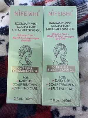 2 NIFEISHI Rosemary Mint Scalp & Hair Strengthening Oil 2 fl oz Biotin 02/2027