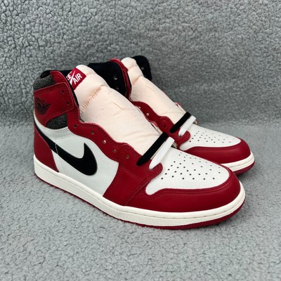 Jordan 1 High Mens 9 Shoe Red White Lost And Found Chicago Nike Air Retro OG & 1