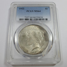 1922 P PCGS MS64 - Silver Peace Dollar $1 US Coin #59668B