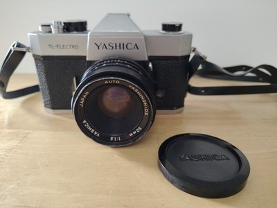 Vintage Yashica TL Electro 35mm SLR Film Camera with 50mm 1:1.9 Lens, Strap, Cap