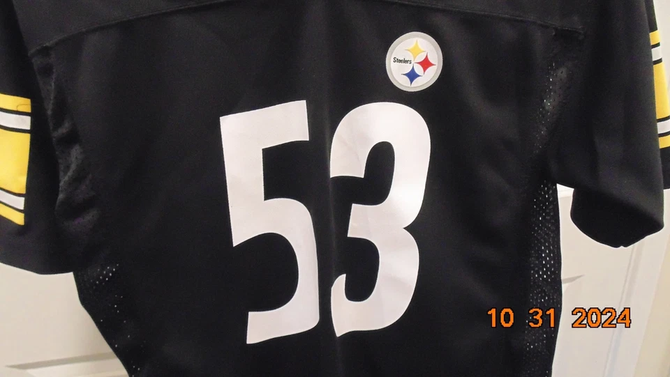 Camiseta deportiva del equipo de la NFL Pittsburgh Steelers negra #53 Pouncey L (14/16) juvenil Foto 2 de 4