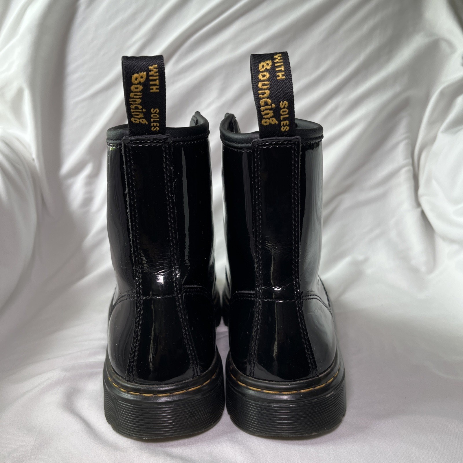 Dr Doc Martens Zavala 7 Men 6 Black Air Wair Smooth Leather Combat Boots Patent thumbnail 6