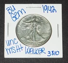 1942 BU UNCIRCULATED WALKING LIBERTY SILVER HALF DOLLAR AUTHENTIC U.S. MINT 3810