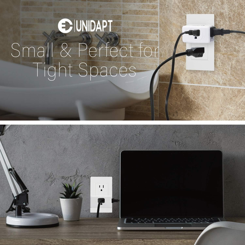 3 Outlet Multi Plug Wall Adapter, Multiple Outlet Splitter, Extender Grounded Wa - Picture 6 of 12
