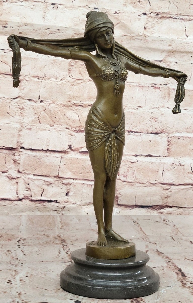 SIGNED EGYPTIAN DANCER CHIPARUS BRONZE SCULPURE STATUE ART DECO