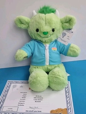 Build A Bear Goblin Halloween Plüsch mit blauem Reißverschluss Jacke 2025 Edition Neu mit Etikett 