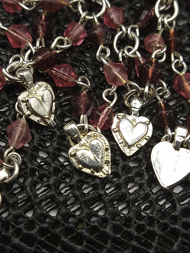 Conjunto de duas peças de cabeça de corrente boêmia vermelha e prata - Imagem 3 de 3