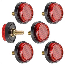 Red Reflectors Motorcycle License Plate Bolts and Nuts - Mini Decorative M5 Scre