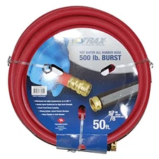 NoTrax 50' x 5/8" dia. Red Rubber Hot Water Hose