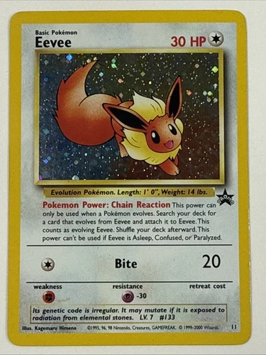 Eevee #11 Black Star Promo Holo Rare Vintage Pokemon Card