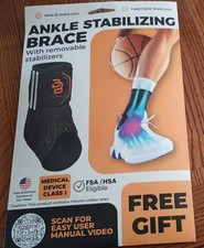 Dr. Brace Ankle Brace Adjustable Strap, Size Large In Black Removal Stabilizer