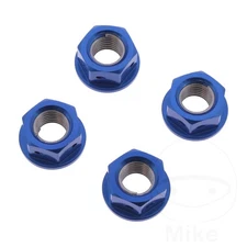 Rear Sprocket Nut Kit M10X1.25mm Alu Racing Blue 4 Pcs Fits Suzuki RG 125 92-94