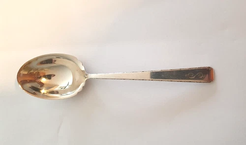 Old Lace Towle Sterling ( Silver )  sugar spoon,  6" monogrammed " S "