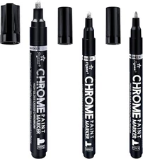 1 or 3PK Permanent Liquid Mirror Chrome Marker for Any Surface Chrome Paint Pen